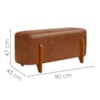 Puff Recamier Organico Imperial 90 cm Corino Avelã Camel IMPO