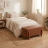 Puff Recamier Organico Imperial 90 cm Corino Avelã Camel IMPO