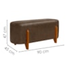 Puff Recamier Organico Imperial 90 cm Corino Canela IMPO
