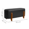 Puff Recamier Organico Imperial 90 cm Corino Preto IMPO