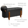 Puff Recamier Organico Imperial 90 cm Corino Preto IMPO