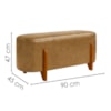 Puff Recamier Organico Imperial 90 cm Corino Whisky IMPO