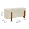 Puff Recamier Organico Imperial 90 cm Linho Bege IMPO