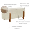 Puff Recamier Organico Imperial 90 cm Linho Bege IMPO