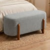 Puff Recamier Organico Imperial 90 cm Linho Cinza IMPO