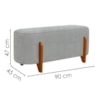 Puff Recamier Organico Imperial 90 cm Linho Cinza IMPO
