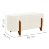 Puff Recamier Organico Imperial 90 cm Linho Cru IMPO