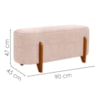 Puff Recamier Organico Imperial 90 cm Linho Rose IMPO