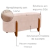 Puff Recamier Organico Imperial 90 cm Linho Rose IMPO