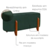 Puff Recamier Organico Imperial 90 cm Linho Verde Musgo IMPO