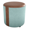 Puff Redondo Copenhage Corano Marrom Boucle Azul Milani Store
