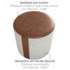Puff Redondo Copenhage Corano Marrom Boucle Natural Milani Store