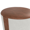 Puff Redondo Copenhage Corano Marrom Boucle Natural Milani Store