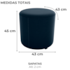 Puff Redondo Copenhage Veludo Maserati Azul Milani Store