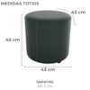Puff Redondo Copenhage Veludo Maserati Chumbo Milani Store