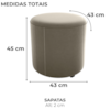 Puff Redondo Copenhage Veludo Maserati Marrom Claro Milani Store