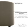 Puff Redondo Copenhage Veludo Maserati Marrom Claro Milani Store