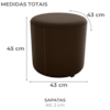 Puff Redondo Copenhage Veludo Maserati Marrom Milani Store