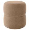 Puff Redondo Decorativo 49X43 cm Paris Boucle Bege Milani Store