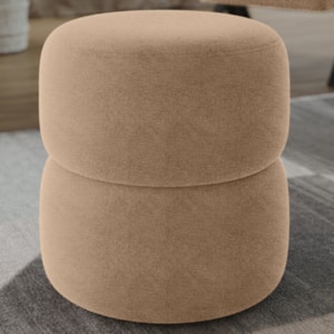 Puff Redondo Decorativo 49X43 cm Paris Boucle Bege Milani Store