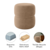 Puff Redondo Decorativo 49X43 cm Paris Boucle Bege Milani Store