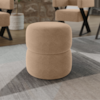 Puff Redondo Decorativo 49X43 cm Paris Boucle Bege Milani Store