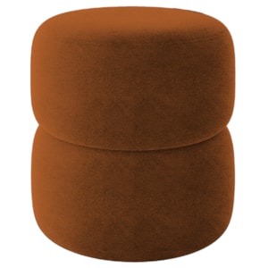 Puff Redondo Decorativo 49X43 cm Paris Boucle Terracota Milani Store