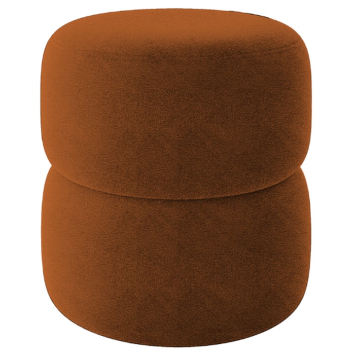 Puff Redondo Decorativo 49X43 cm Paris Boucle Terracota Milani Store