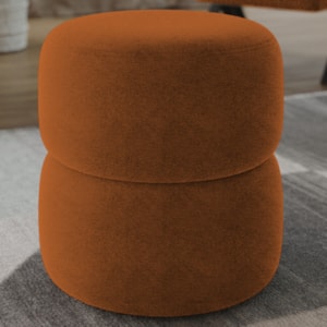 Puff Redondo Decorativo 49X43 cm Paris Boucle Terracota Milani Store