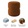 Puff Redondo Decorativo 49X43 cm Paris Boucle Terracota Milani Store