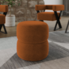 Puff Redondo Decorativo 49X43 cm Paris Boucle Terracota Milani Store