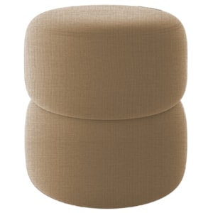 Puff Redondo Decorativo 49X43 cm Paris Linho Bege Milani Store