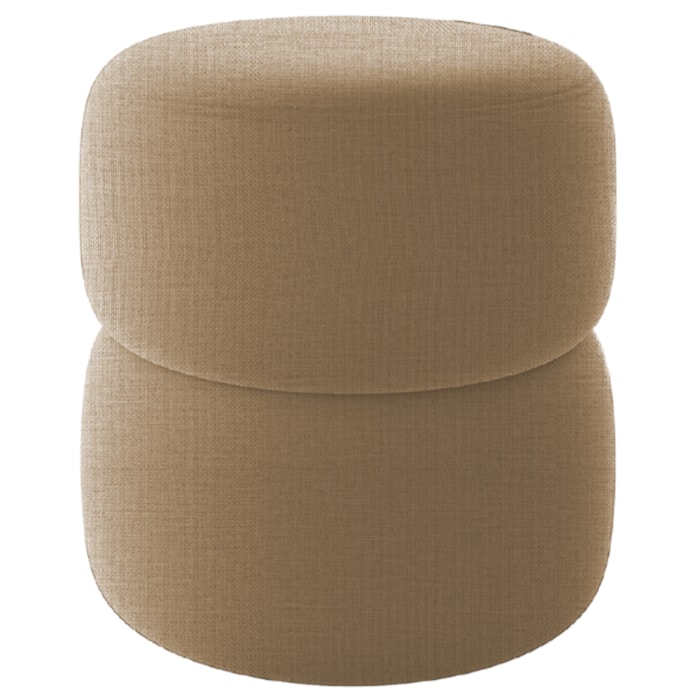 Puff Redondo Decorativo 49X43 cm Paris Linho Bege Milani Store