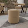Puff Redondo Decorativo 49X43 cm Paris Linho Bege Milani Store