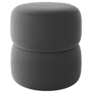 Puff Redondo Decorativo 49X43 cm Paris Linho Cinza Milani Store