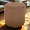 Puff Redondo Decorativo Copenhage 43 cm Veludo Inca Ferrugem Milani Store