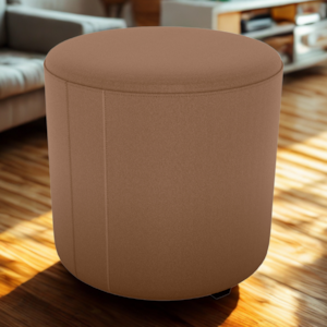Puff Redondo Decorativo Copenhage 43 cm Veludo Inca Ferrugem Milani Store