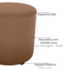 Puff Redondo Decorativo Copenhage 43 cm Veludo Inca Ferrugem Milani Store