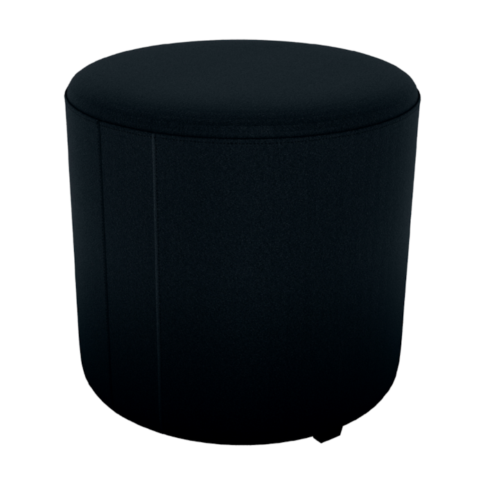 Puff Redondo Decorativo Copenhage 43 cm Veludo Inca Preto Milani Store