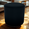 Puff Redondo Decorativo Copenhage 43 cm Veludo Inca Preto Milani Store