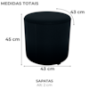 Puff Redondo Decorativo Copenhage 43 cm Veludo Inca Preto Milani Store