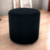 Puff Redondo Decorativo Copenhage 43 cm Veludo Inca Preto Milani Store