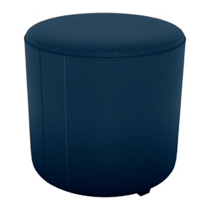 Puff Redondo Decorativo Copenhage 43x43 cm Veludo Azul Milani Store