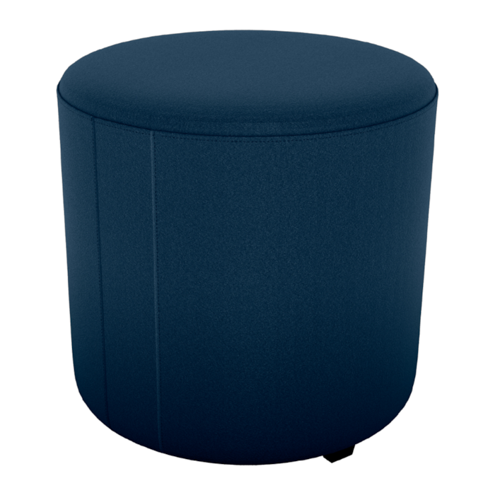 Puff Redondo Decorativo Copenhage 43x43 cm Veludo Azul Milani Store