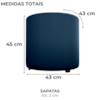 Puff Redondo Decorativo Copenhage 43x43 cm Veludo Azul Milani Store