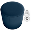 Puff Redondo Decorativo Copenhage 43x43 cm Veludo Azul Milani Store