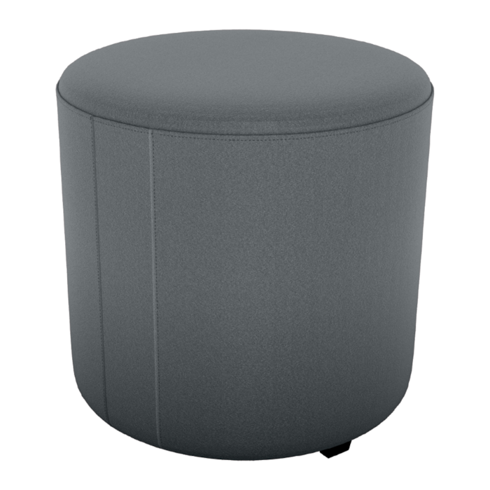 Puff Redondo Decorativo Copenhage 43x43 cm Veludo Cinza Milani Store