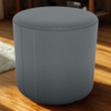 Puff Redondo Decorativo Copenhage 43x43 cm Veludo Cinza Milani Store
