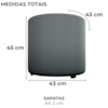 Puff Redondo Decorativo Copenhage 43x43 cm Veludo Cinza Milani Store