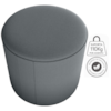 Puff Redondo Decorativo Copenhage 43x43 cm Veludo Cinza Milani Store